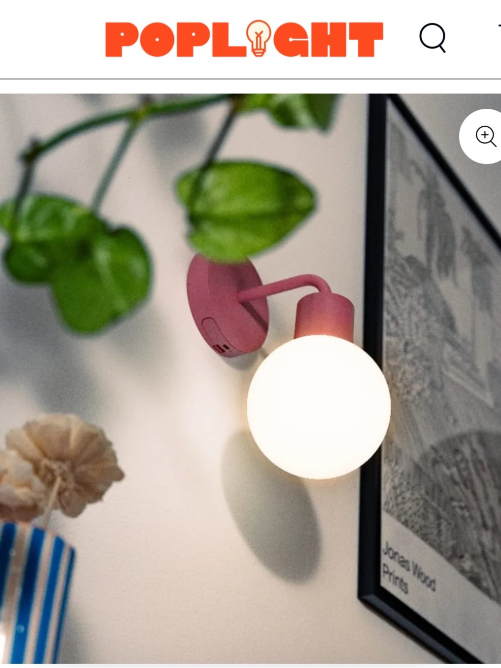 Set of 2 Poplights in Dusty Rose + extra battery